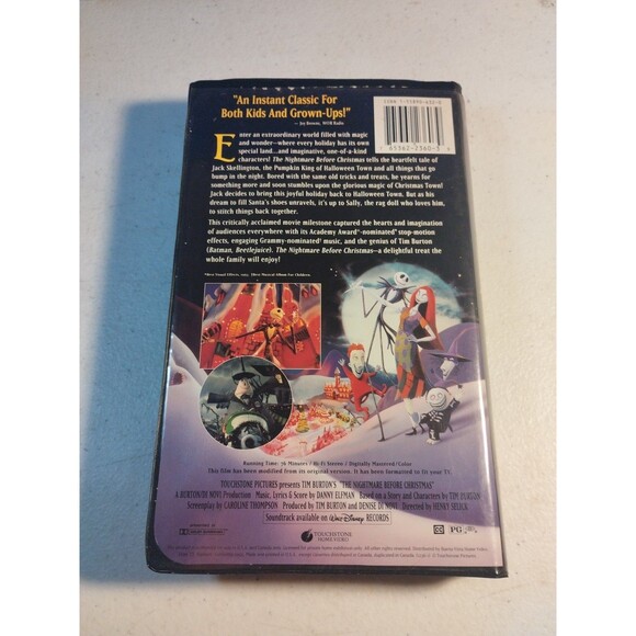 The Nightmare Before Christmas Tim Burton's (VHS, 1994) - Picture 3 of 7
